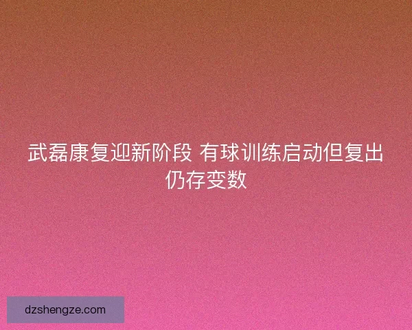 武磊康复迎新阶段 有球训练启动但复出仍存变数